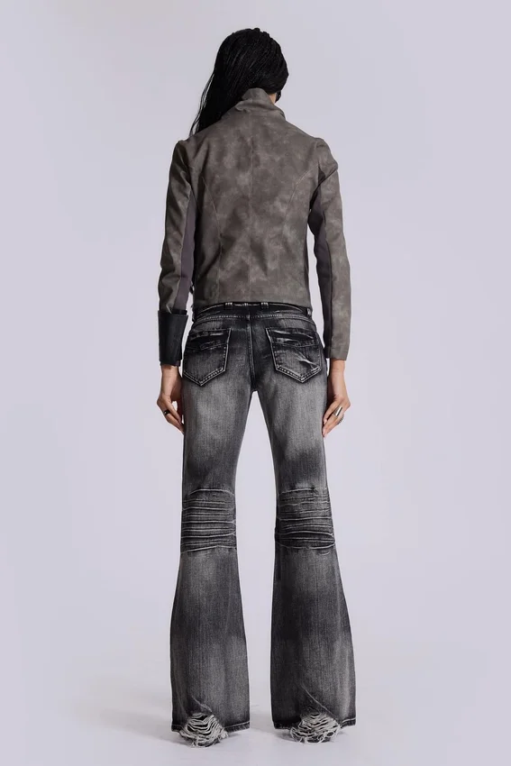 Tvättade svarta Drift-jeans med bootcut