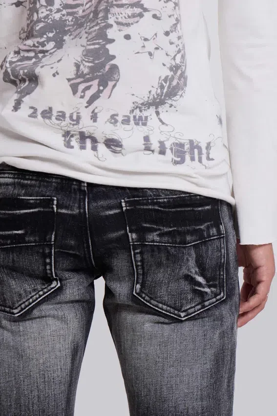 Tvättade svarta Drift-jeans med bootcut