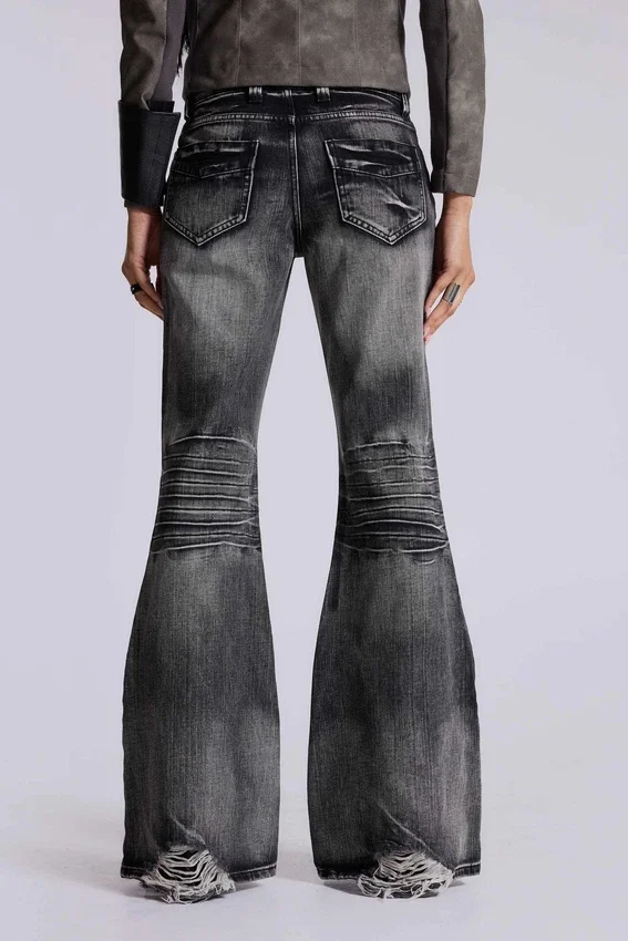 Tvättade svarta Drift-jeans med bootcut