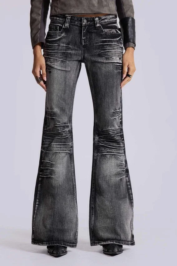 Tvättade svarta Drift-jeans med bootcut