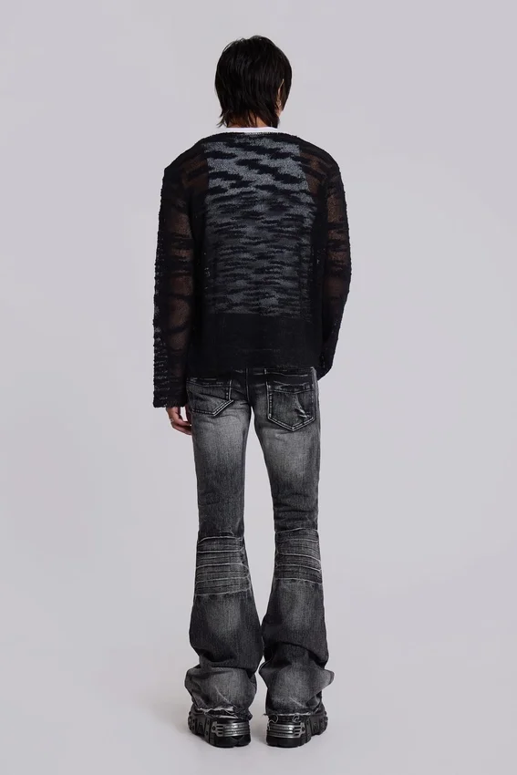 Tvättade svarta Drift-jeans med bootcut