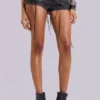 Vaca Whipstitch minishorts i imitationsläder i svart