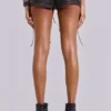 Vaca Whipstitch minishorts i imitationsläder i svart