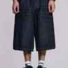 Veckade indigo Colossus-shorts