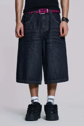 Veckade indigo Colossus-shorts