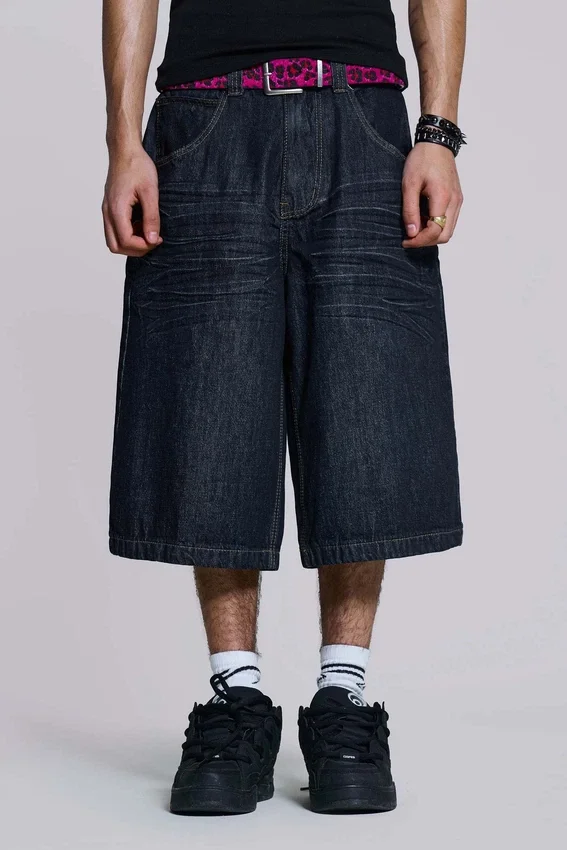 Veckade indigo Colossus-shorts