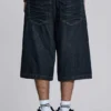 Veckade indigo Colossus-shorts