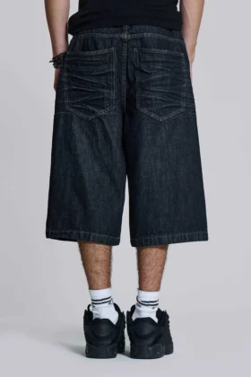 Veckade indigo Colossus-shorts