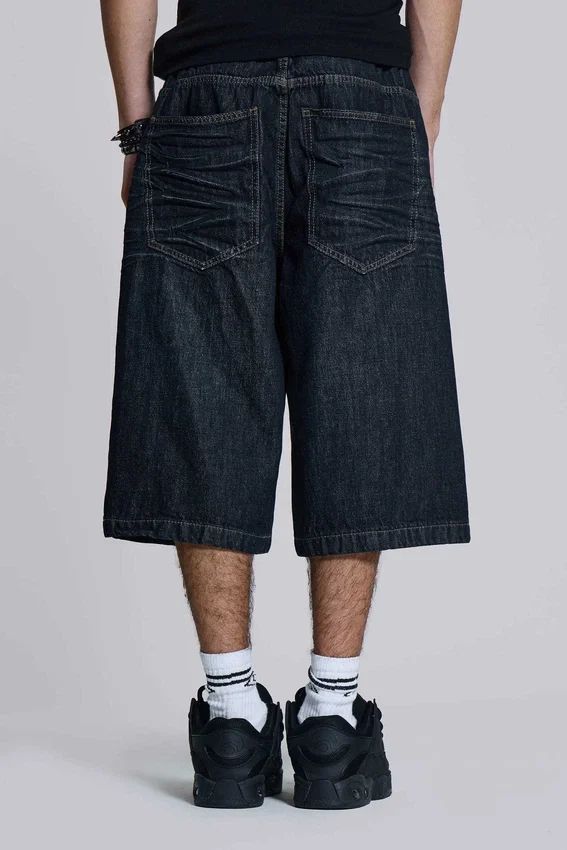 Veckade indigo Colossus-shorts