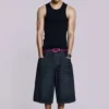 Veckade indigo Colossus-shorts