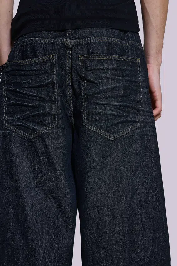Veckade indigo Colossus-shorts
