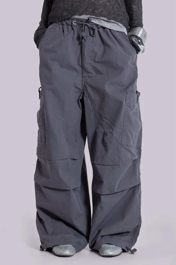 Vintage grå Parachute Cargo-byxor