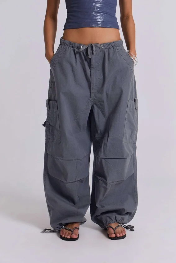 Vintage grå Parachute Cargo-byxor