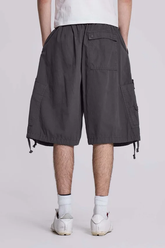 Vintage Grey Parachute Cargo shorts