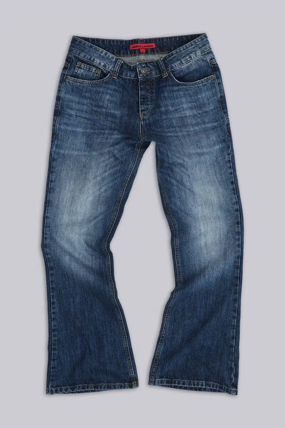 Vintage-tvättade Jude Bootcut-jeans med utsvängda ben