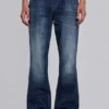 Vintage-tvättade Jude Bootcut-jeans med utsvängda ben