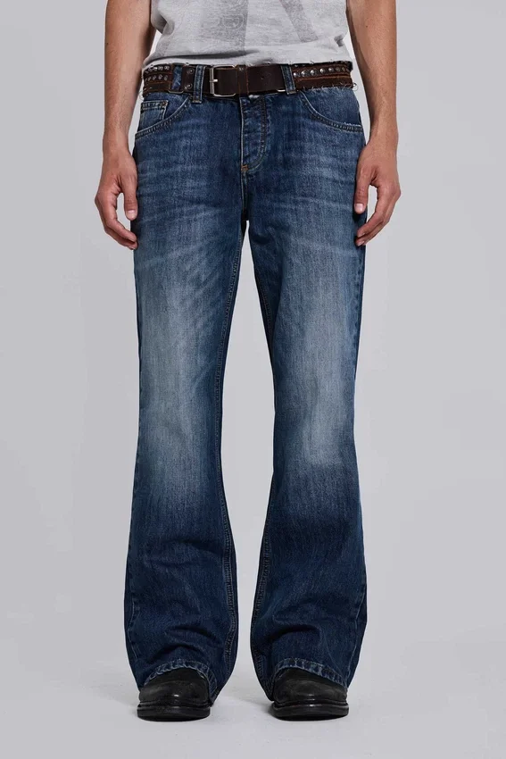 Vintage-tvättade Jude Bootcut-jeans med utsvängda ben