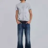 Vintage-tvättade Jude Bootcut-jeans med utsvängda ben