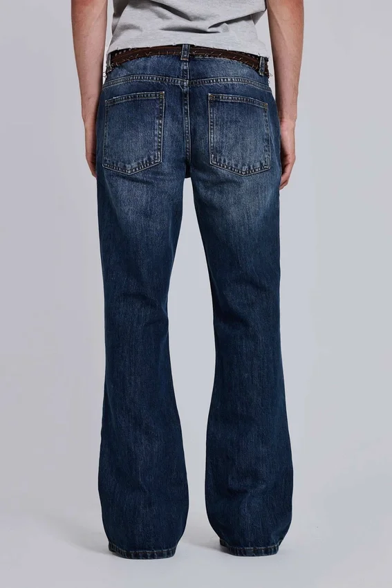 Vintage-tvättade Jude Bootcut-jeans med utsvängda ben