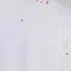 Vit kort T-shirt med etsningsmönster