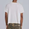 Vit kort T-shirt med fjärilsmotiv