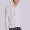 Vit melerad Mist-hoodie