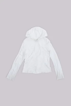 Vit melerad Mist-hoodie