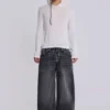 Vit melerad Mist-hoodie