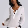 White Haze Henley-toppar