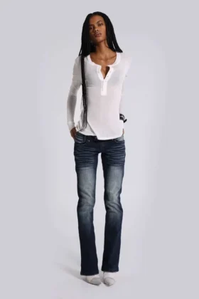 White Haze Henley-toppar