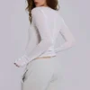 White Mist-top med V-ringning