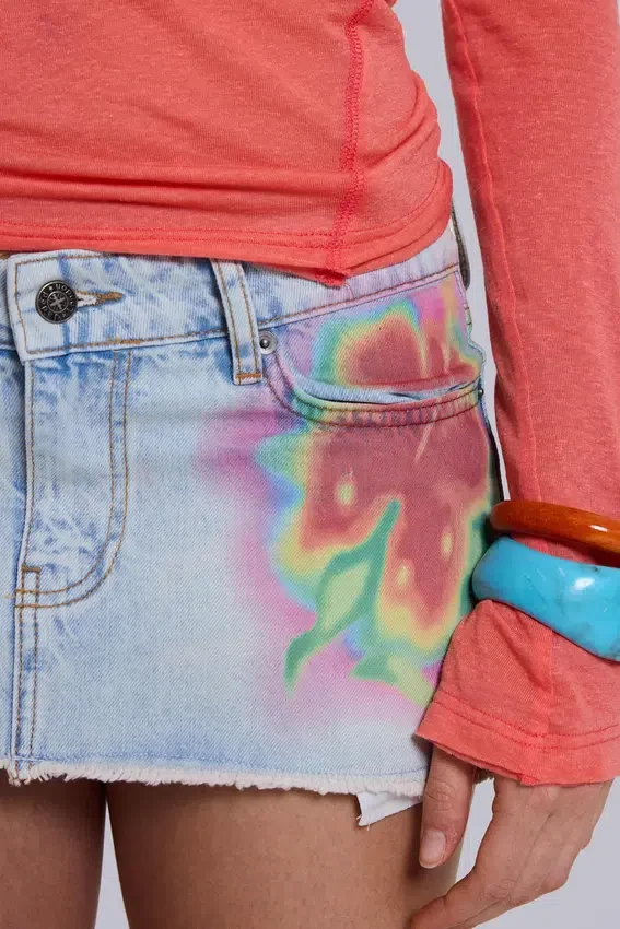 Zadie Airbrush-denimminikjol