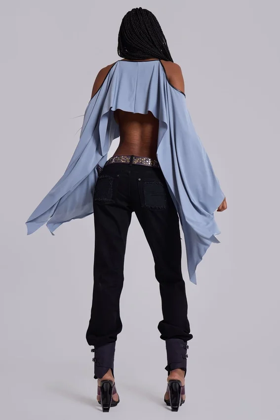 Zain slitna bootcut-Jeans i svart
